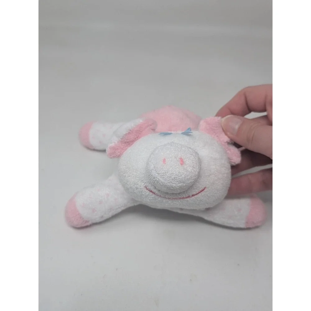 Eden My First Pink Pig Piggy Pastel Pink Polka Dot Plush Baby Rattle Terry Cloth